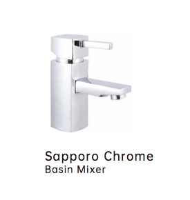 iCladd Sapporo Chrome Basin Mixer & Waste